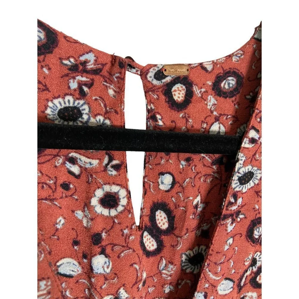 Free People Some Like it Hot Jumpsuit Rust Combo-sz approx. 8 - Picture 7 of 13